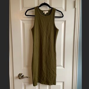 Forever 21 - MEDIUM - Mini - Olive Green Ribbed bodycon dress